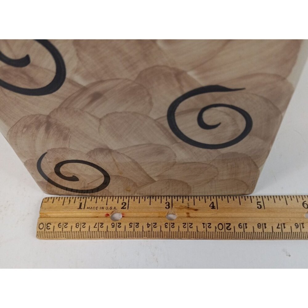 R B Alcobaca Tissue Box Cover Ceramic 4.75" x 4.75" x 5.75" Brown Decorative GUC - Picture 3 of 11